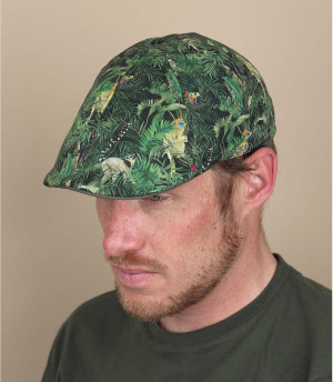 printed flat cap Stetson Texas Cotton jungle animal